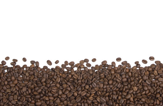 Coffee beans on white background suitable for background