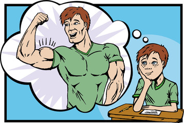 Boy dreaming of the man he wants to be