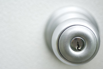 Metal door handle with key entry