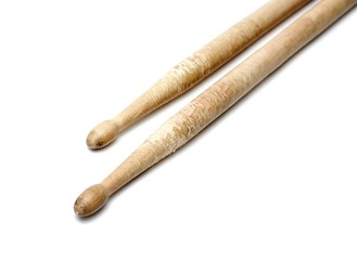 A pair of drumsticks isolated on white