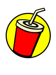 soda beverage with drinking straw