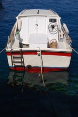 Wooden boat on sea