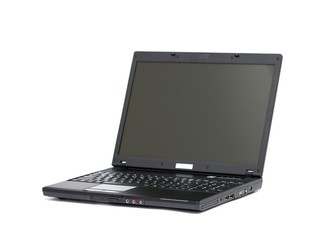Black laptop isolated on white background
