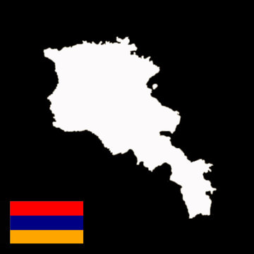 Carte et drapeau d'Arm&eacute;nie