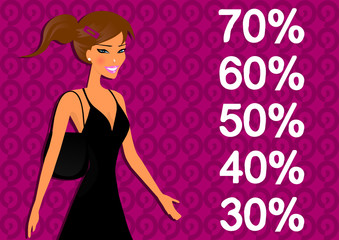 Beautiful woman in shopping time