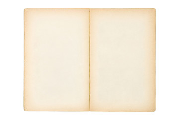 open old blank book isolated on white