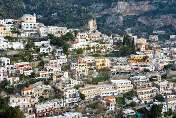 Fototapeta na wymiar Panoramiczny widok Positano, Zatoka Neapol, Włochy.