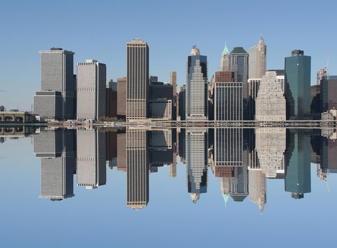 Manhattan skyline on a Clear Blue day, NYC