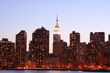 Midtown Manhattan skyline at Night Lights, NYC