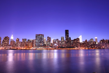 Midtown Manhattan skyline at Night Lights, NYC - 9394286