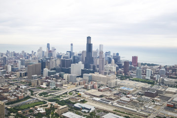 Naklejka na ściany i meble Amazing wide-angle of Chicago's skyline