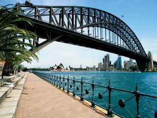Fotobehang Sydney Harbour Bridge Loop richting Sydney Bridge