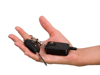 Hand female with ignition keys