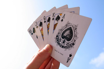 Royal Flush Cards Sky