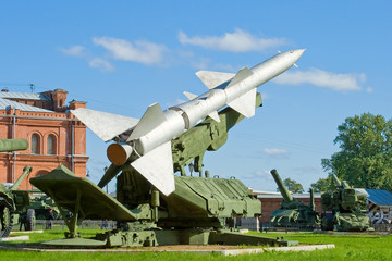 Military launcher with a rocket