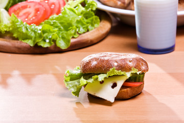 Fresh Vegetables and chees on bread