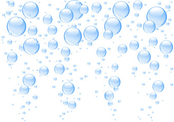 Blue bubbles isolated on white