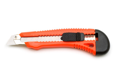 Red knife on a white background