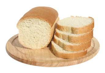 Bread on a chopping board.