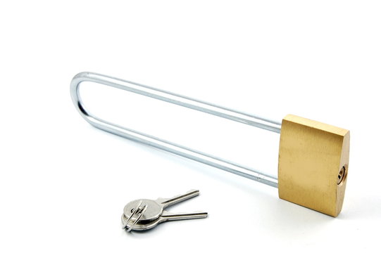 new padlock isolated on a white background.
