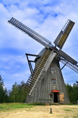 Fototapeta na wymiar historical wooden windmill