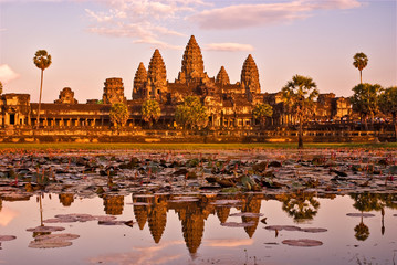 Angkor Wat Temple at sunset, Siem reap, Cambodia. - obrazy, fototapety, plakaty