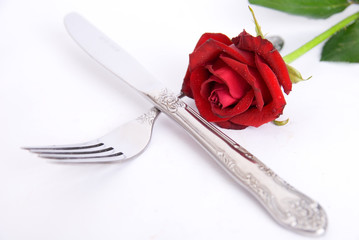 Besteck mit Rose