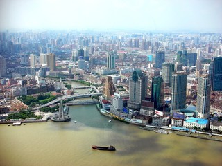 Naklejka premium Skyline Shanghai