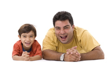Funny moment between father and son