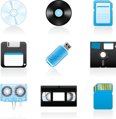 Icon set Storage media