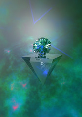 Light in glass Green