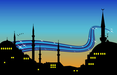 Naklejka premium ramadan night