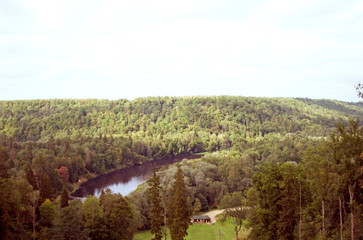 Naklejka premium Sigulda national park, forests and river