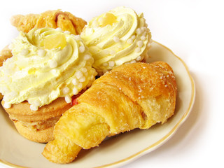 few sweet tasty cakes isolated