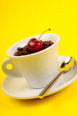Cup of coffee beans
