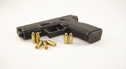 pistol and bullets
