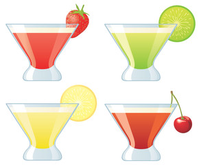 Four assorted cocktails