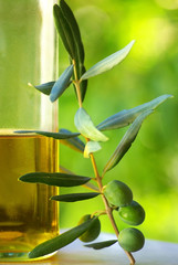 Oliveoil and olives.