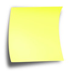 yellow memo on a solid white background