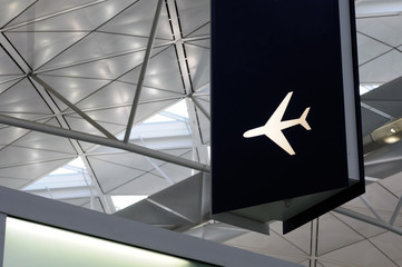 Airport sign of a airplane icon