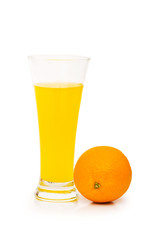 Orange cocktail isolated on the white background