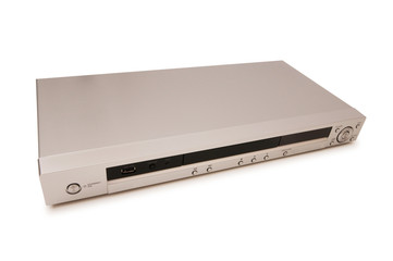 Silver DVD player isolated on the white