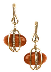 Pair of earrings isolated on the white background