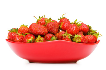Red strawberries isolated on the  white background