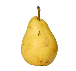 Yellow pear on a white background.