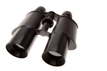Binoculars over white
