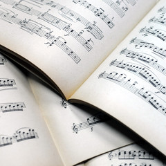Naklejka premium Music notes background
