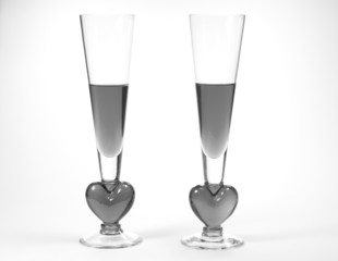 Black and White Romantic Glasses full of drinks