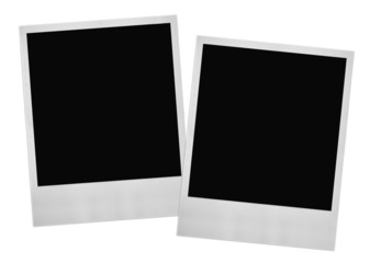 two photo frames on white background
