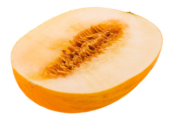 ripe aromatic melon taken pictures on white background